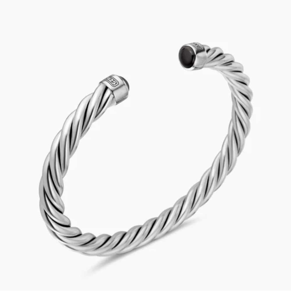 Silver Twisted Cable Cuff Bracelet